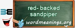 WordMeaning blackboard for red-backed sandpiper